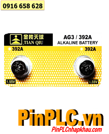 Tianqui AG3 LR41, Pin cúc áo 1.5v Alkaline Tianqui AG3 (Vỉ 10viên) -Giá/1viên